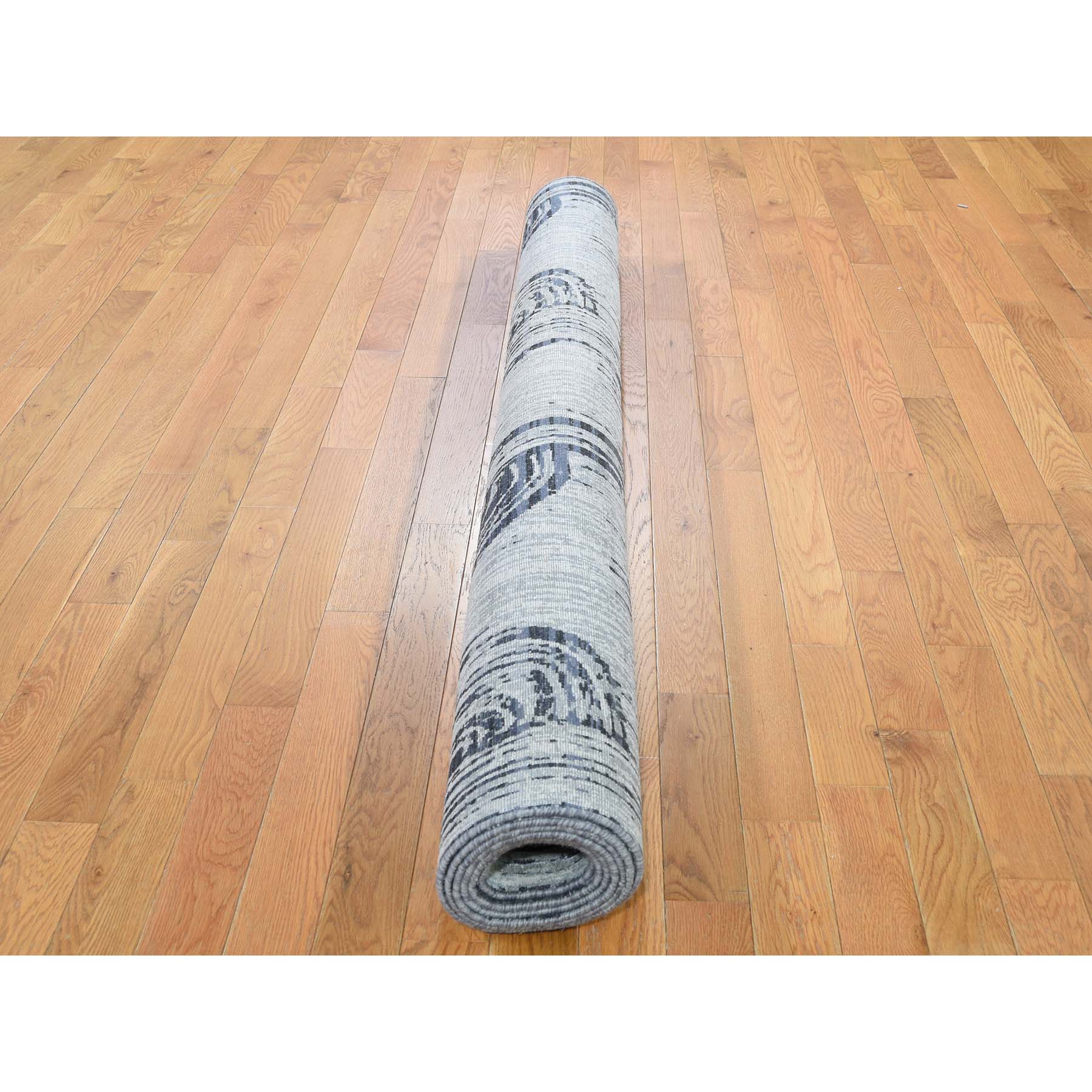 6'x9' THE CANE, Pure Silk With Textured Wool HandKnotted Oriental Rug